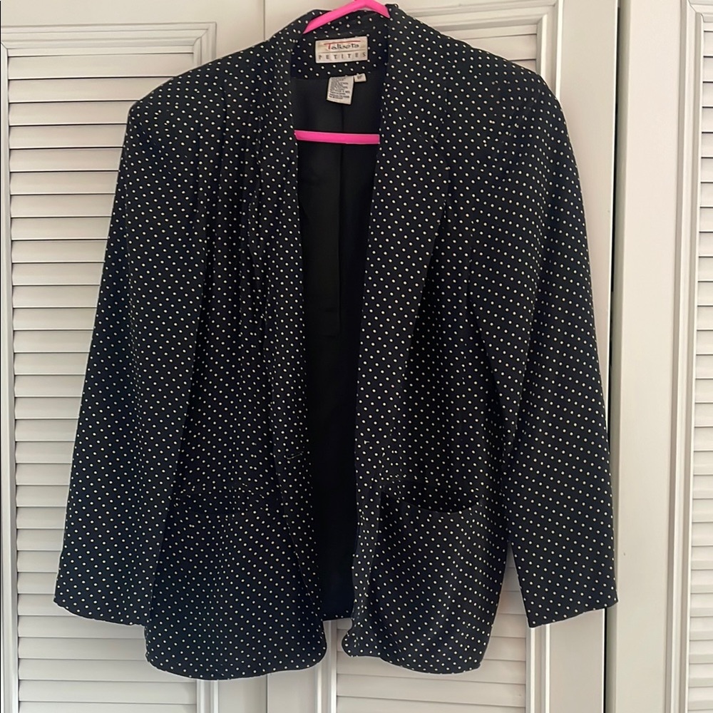 Tahari Black Polka Dot Women's Blazer